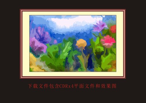 水墨油画花朵花卉花海