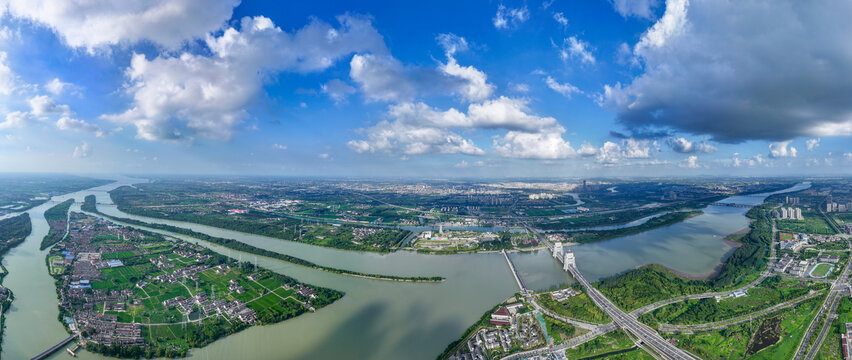 七河八岛180度大全景航拍