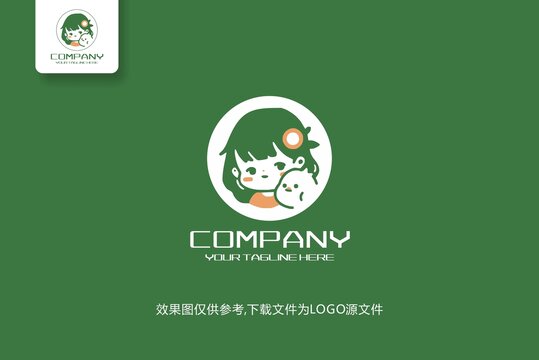 抱着鸭子的女孩logo