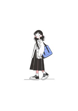 文藝女孩插畫