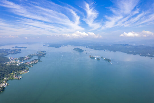 航拍杭州千岛湖风景区