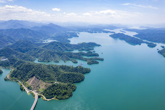 航拍杭州千島湖風景區(qū)