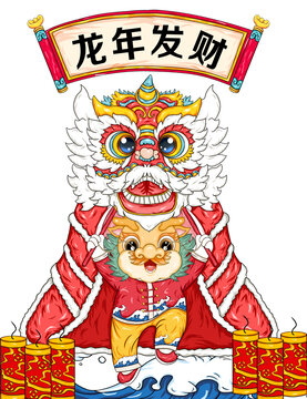 新年春节舞狮