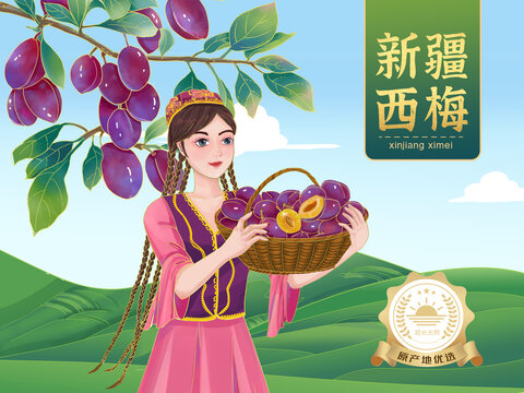 西梅插畫包裝