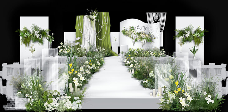 白绿色小众婚礼
