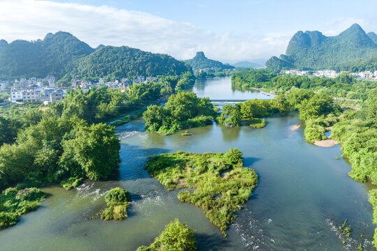 荔浦荔江国家湿地公园夏季风光