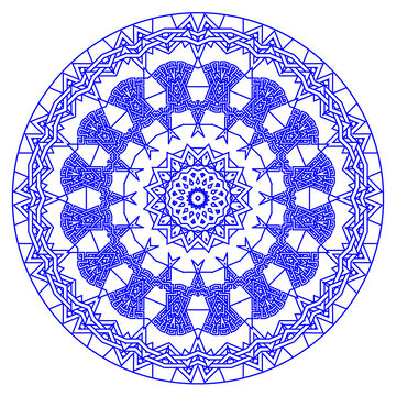 蓝色中式传统花纹图案