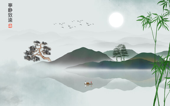 意境山水壁畫