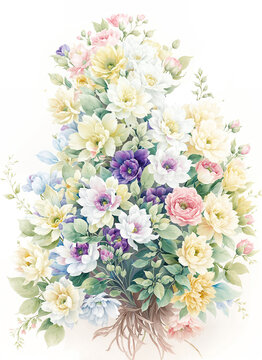 水彩獨(dú)幅清新花卉