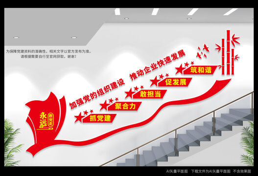 國有企業(yè)樓梯文化墻
