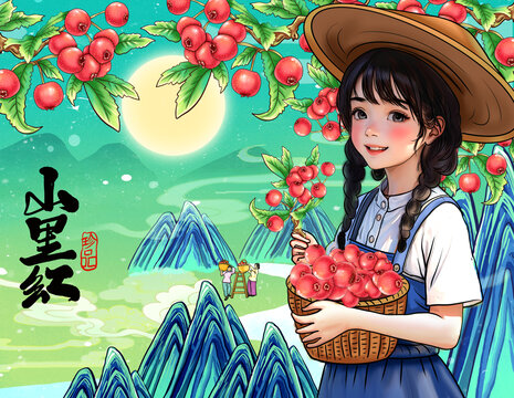 山里紅包裝插畫