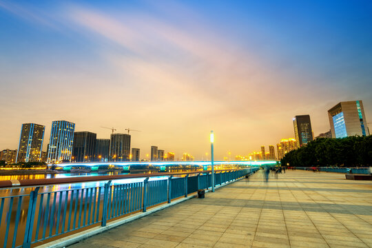 福建福州现代城市夜景