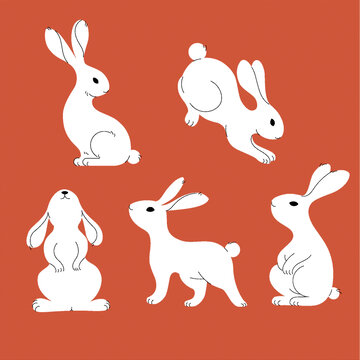 兔子动作剪影