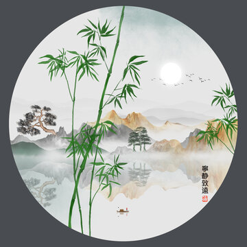 新中式竹影山水