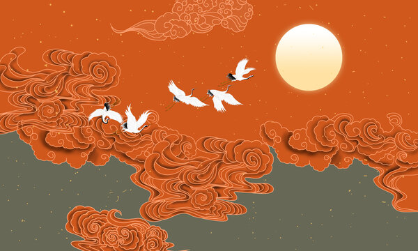 祥云背景墻