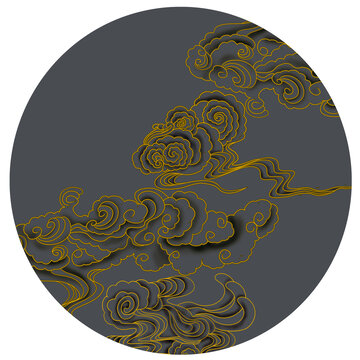復(fù)古描金祥云