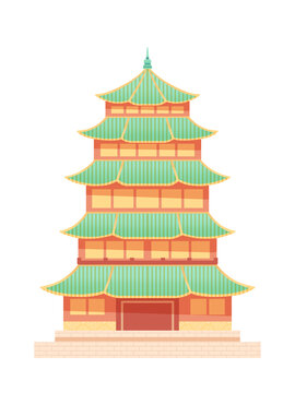 國潮插畫古樓塔