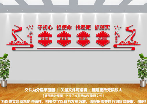 不忘初心黨建文化墻