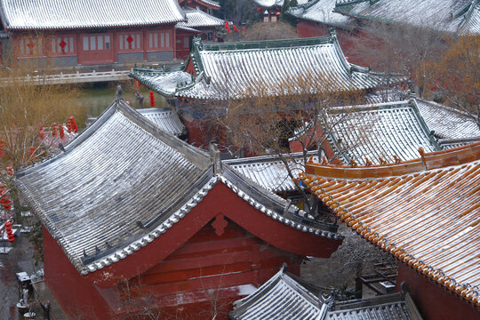 公园雪景