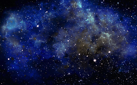 深藍(lán)色唯美星空