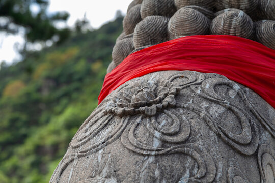 五台山普化寺古建石雕石刻狮子