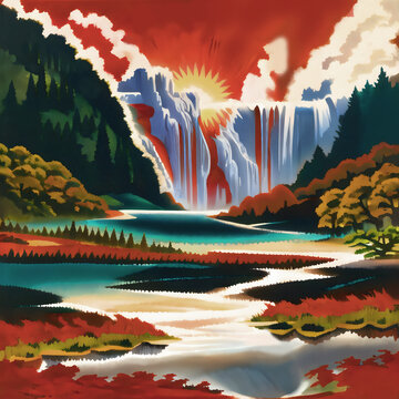 抽象油畫風(fēng)景茶室玄關(guān)裝飾畫