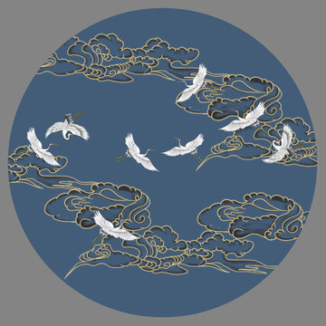 祥云瑞鶴圖