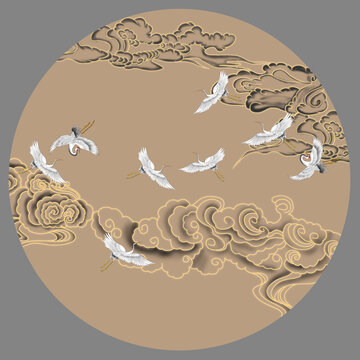高端祥云刺繡裝飾畫