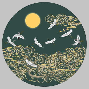 高端祥云刺繡裝飾畫