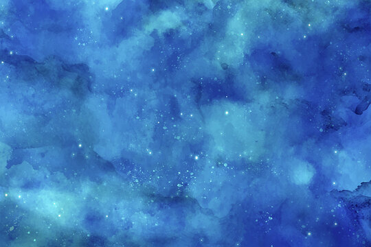 銀河星空水彩畫(huà)