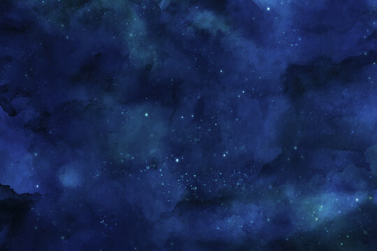 水彩星空星辰背景