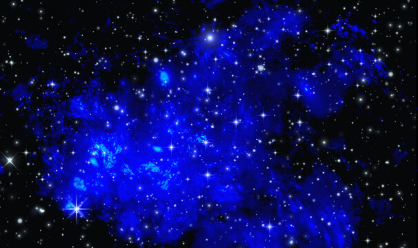 深藍(lán)色唯美星空