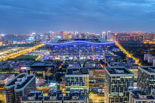 成都高新区环球中心都市夜景