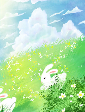 本本封面设计追逐的小兔