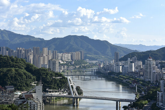 福建南平延平城市风光