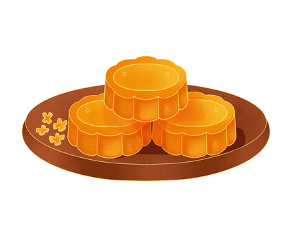 國(guó)潮國(guó)風(fēng)中秋節(jié)日月餅插畫