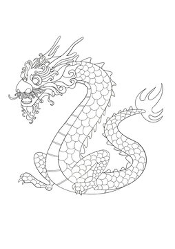 中國龍傳統(tǒng)插畫線稿草稿