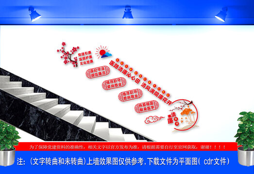 廉洁医院楼梯文化墙