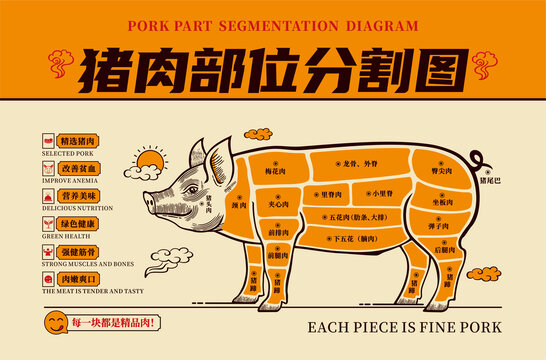 豬肉分割圖