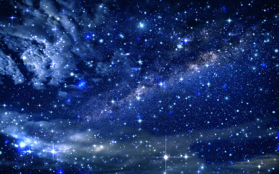 深藍(lán)色唯美星空