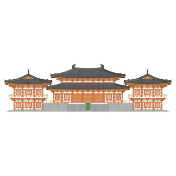 仿唐古建正立面效果圖
