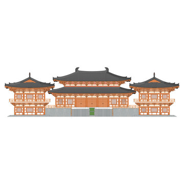 仿唐古建正立面效果图