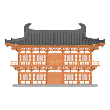 仿唐閣樓正立面效果圖