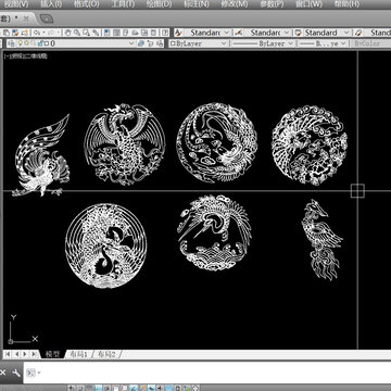 凤凰图案CAD素材
