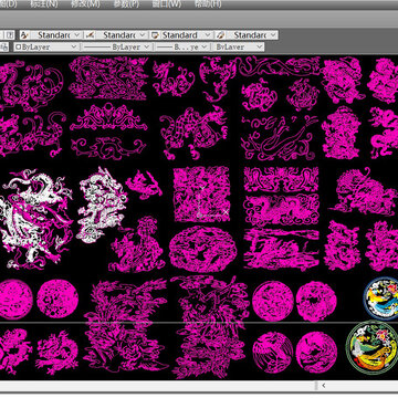 龙凤图案CAD