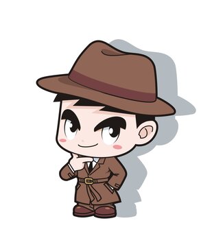 卡通可愛小偵探