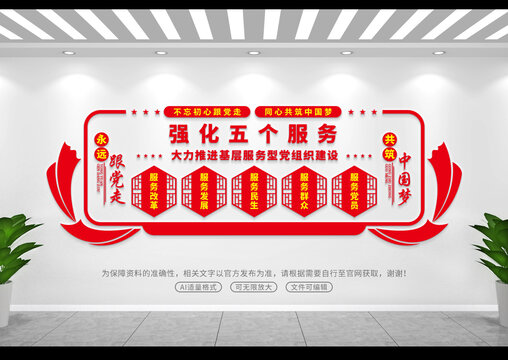 五個服務(wù)文化墻
