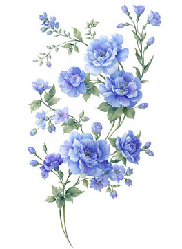 分層水彩獨(dú)幅清新花卉