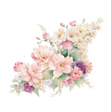 分層水彩獨(dú)幅清新花卉