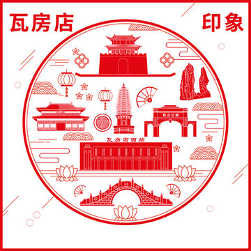 瓦房店市窗花剪紙年畫地標(biāo)圖案